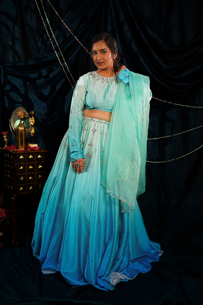 Rang sutra turquoise