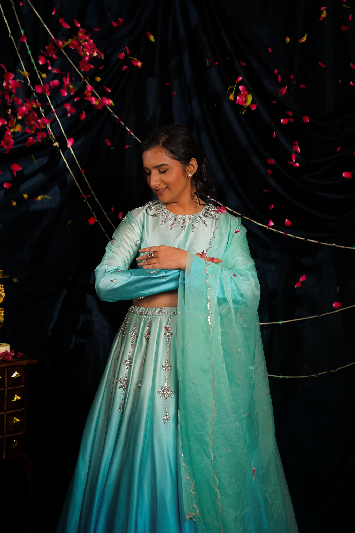 Rang sutra turquoise